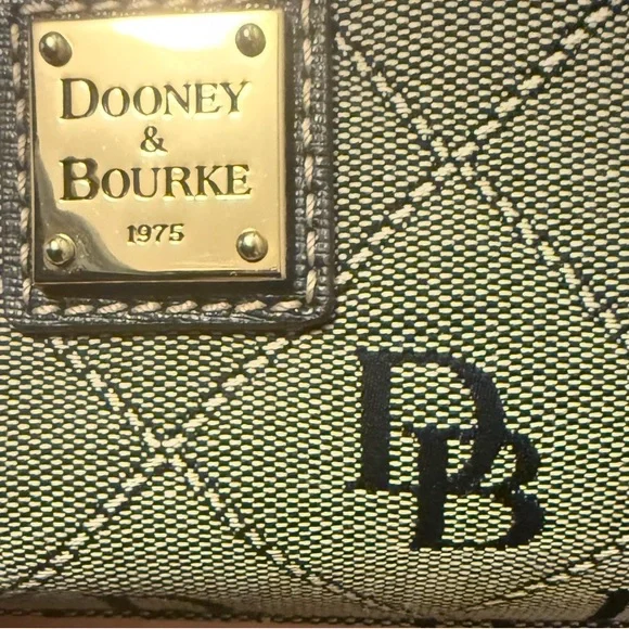 Dooney & Bourke Monogrammed Black and Tan Tote